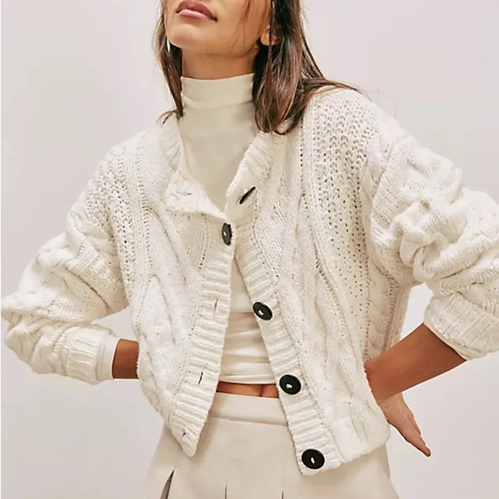 FREE PEOPLE Cream Bonfire Cardigan XS